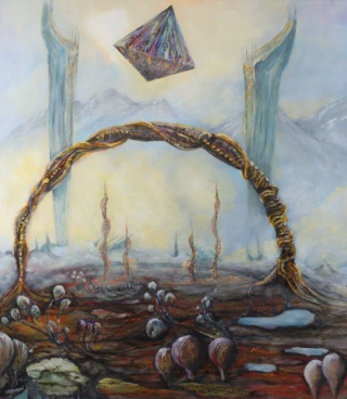 Przejście – obraz olejny na płótnie 100×80 cm | Tomasz Nowicki