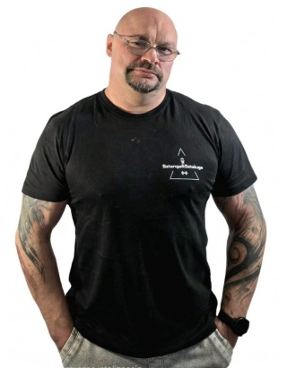 Rozmiar M – ŻYJ GODNIE czarna koszulka z mocnym hasłem | M Męska